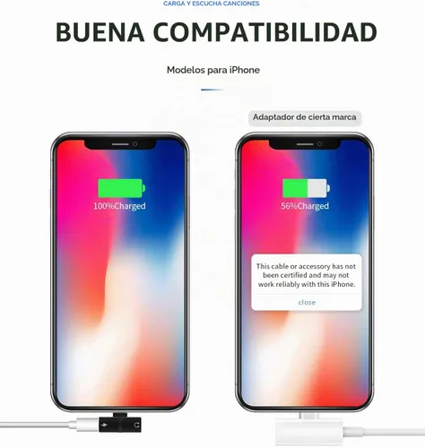 Vista 5 de Zoyuzan Adaptador Lightning a audio, funcionalidad 4 en 1, compatible con iPhone 7 y superior, iPad y iPod, salida de audio de cable de cobre