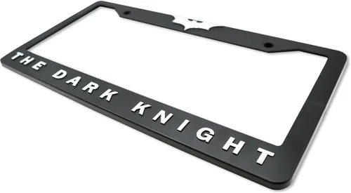 Vista 4 de Dark Knight V2 - Marco elevado 3D para matrícula 1 paquete de cubierta para placa de automóvil Soporte universal negro de Estados Unidos