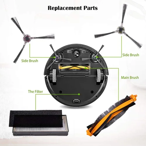 Vista 2 de Kit de filtro y cepillo de repuesto para ECOVACS DEEBOT 900 901 Aspiradora robótica Accesorios Piezas
