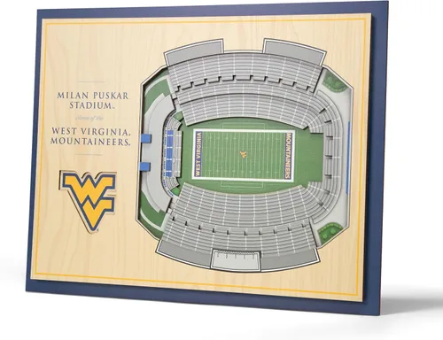Vista 34 de YouTheFan - Póster para pared de la NCAA, vista de estadio en 3D de 5 niveles, Marrón