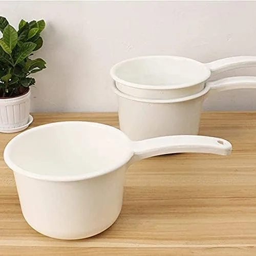 Vista 4 de 4 cucharas de agua gruesas, cucharones de plástico grandes con mango para el hogar, cocina, baño, 3 ledles y 1 bola de lavado