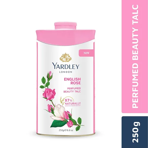 Vista 3 de Yardley Talco perfumado de rosa inglesa, 8.82 oz