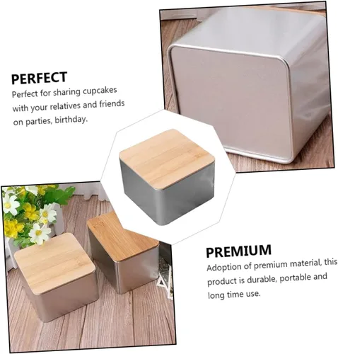 Vista 4 de Cabilock Cover Coin Candy Storage Square Desktop Tidy Box Nut Storage Snack Contenedores Divisores Boda Fiesta Snack