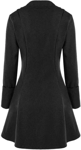 Vista 2 de VOREING Chaqueta delgada steampunk de encaje para mujer, abrigo gótico victoriano medieval