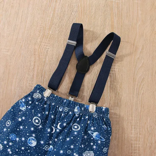 Vista 8 de vivifayee Conjunto de pantalones y tirantes para bebé niño de un primer cumpleaños