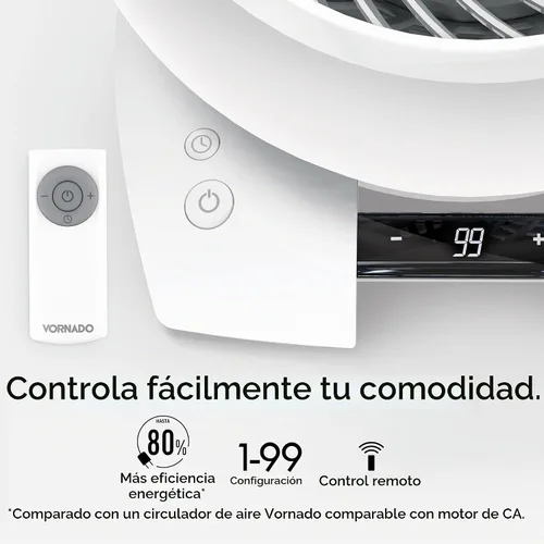 Vista 3 de Vornado 6303DC Ventilador circulador de aire mediano inteligente eléctrico con control de velocidad variable