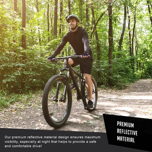 Vista 5 de RIMSports Guantes de ciclismo reflectantes para bicicleta de montaña para el día y la noche ideales para ciclismo y bicicleta de carretera
