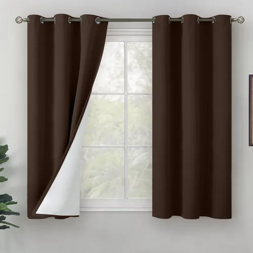 Vista 9 de BGment Cortinas opacas cortas de 30 pulgadas de largo, 2 paneles de cortinas 100% de oscurecimiento de la habitación para ventanas pequeñas