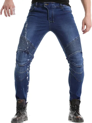 Vista 6 de Takuey Pantalones de motociclista impermeables 2019 para hombre, pantalones de carreras de motocross, con 4 almohadillas para la rodilla