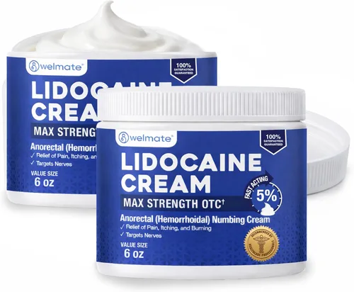 Vista 7 de WELMATE Crema de lidocaína al 5% para hemorroides – Crema anestésica de lidocaína de acción rápida y crema analgésica tópica para aliviar la picazón