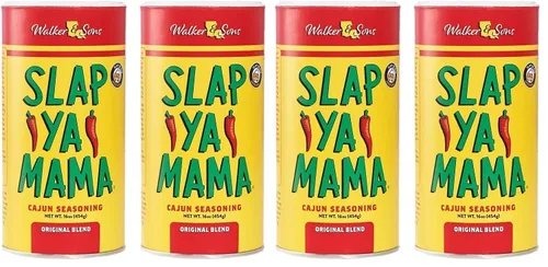 Vista 9 de Slap Ya Mama Condimento cajún estilo Louisiana, mezcla caliente, sin MSG y Kosher, lata de 8 onzas Un recipiente de 8 onzas de condimento cajún