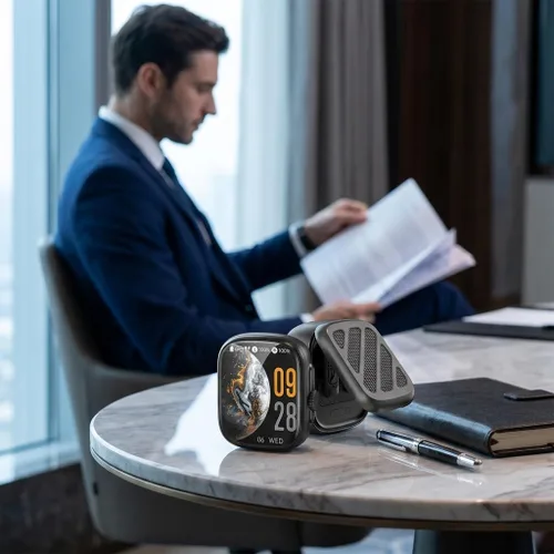 Vista 8 de Auriculares inalámbricos inteligentes, 2026 nuevos NE70 Pro AI Traducción con funda de pantalla táctil LCD, Bluetooth 6.0, 60 horas de reproducción