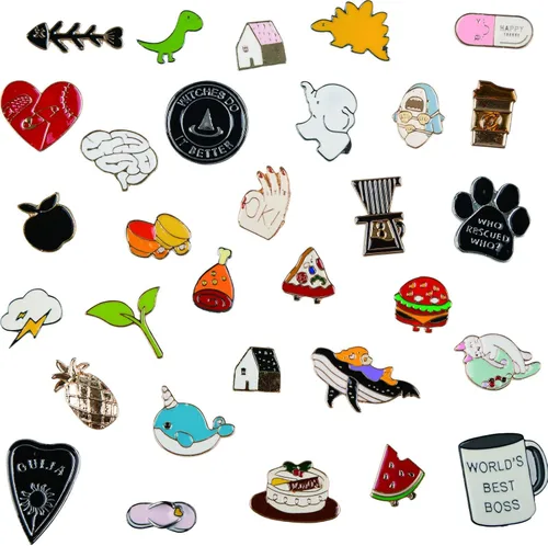 Vista 7 de Juego mixto de 20 prendedores de esmalte para solapa Decoración para mochila, gorros y chaqueta