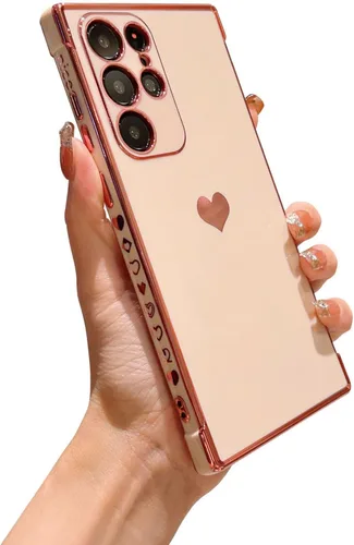 Vista 207 de phylla Funda de teléfono compatible con Samsung Galaxy A12 de 6.5 pulgadas, lindo corazón chapado en oro, elegante funda de lujo para mujer