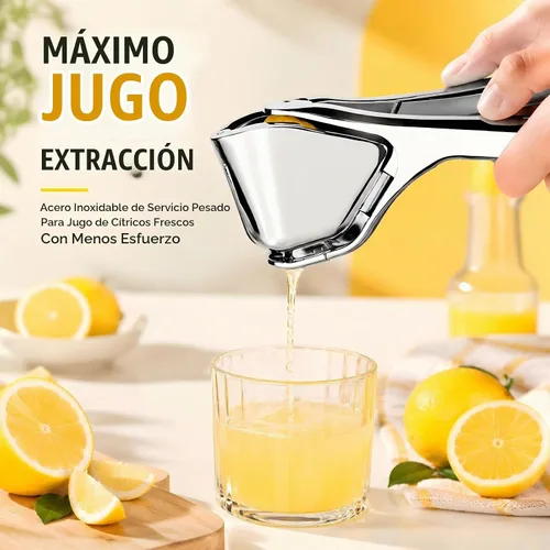 Vista 2 de Exprimidor de limón manual de acero inoxidable – Exprimidor de limón de extracción máxima, exprimidor de limón, exprimidor de cal de mano resistente