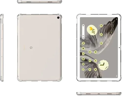 Vista 5 de Zeking Funda para tableta Google Pixel (2023), esquinas reforzadas transparentes transparentes de poliuretano termoplástico (TPU) para tableta
