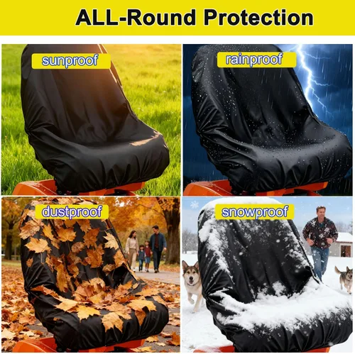 Vista 6 de Funda impermeable para asiento de tractor, funda para asiento de cortacésped compatible con John Deere, para Kubota, para Cub Cadet, para Husqvarna