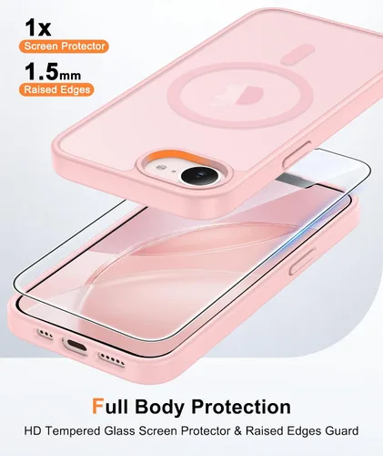 Vista 539 de FNTCASE Funda para iPhone 17 Pro: Fundas delgadas translúcidas de color azul claro compatibles con MagSafe, protección completa de la cámara