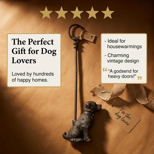 Vista 7 de LuLu Decor, Tapón decorativo para puerta de perro de hierro fundido con mango