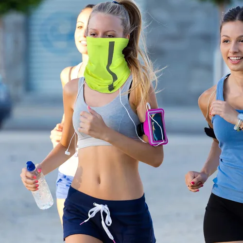 Vista 7 de SATINIOR 8 piezas de polaina reflectante para el cuello para hombre, pasamontañas de ciclismo, máscara facial, bandana para el sol para hombre