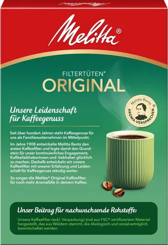 Vista 2 de Melitta Bolsas de filtro tamaño 102 Aroma Zones, paquete de 80