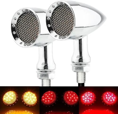 Vista 14 de TSUNG - Luz de señal direccional LED tipo bala para motocicleta, indicador pequeño, intermitente universal para la parte delantera y trasera
