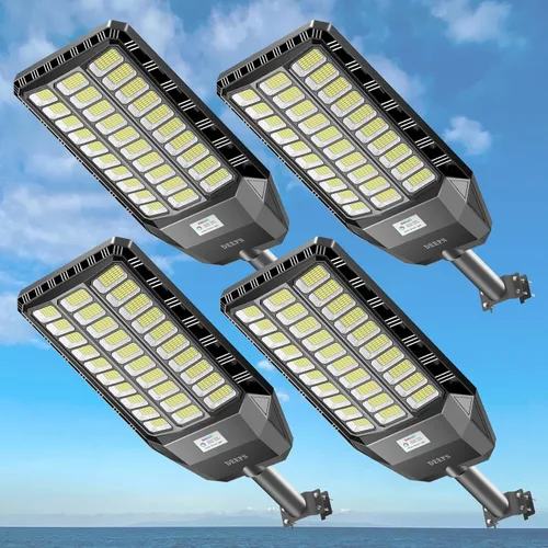 Vista 8 de Deepn Luz solar de calle, luces solares de grado comercial para exteriores IP67 impermeable, luces LED de seguridad de inundación de 8700 W, sensor