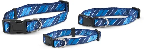 Vista 2 de Petmate Aspen Pet 11461 Collar para mascotas, 3/4 x 14 a 20 pulgadas, rayas azules