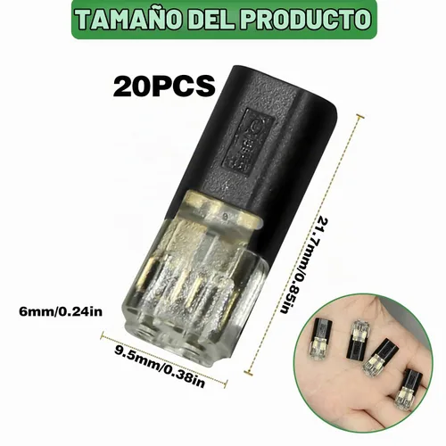 Vista 7 de 20 piezas conectores enchufables de doble cable, conectores de tira de luz LED, 2 pines, conectores de tira de luces LED, conector de cable de bajo