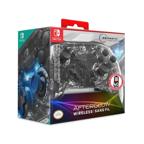 Vista 12 de Afterglow LED Wireless Deluxe Gaming Controller - Licensed by Nintendo for Switch and OLED - RGB Hue Color Lights - See through Gamepad Controller