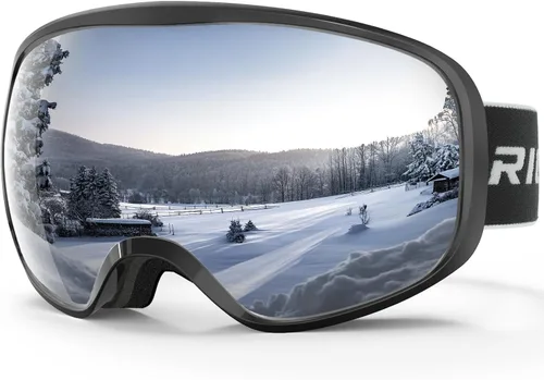Vista 12 de Gafas de esquí de snowboard para hombres, mujeres, adultos, jóvenes, sobre gafas OTG/100% protección UV, antivaho/visión amplia