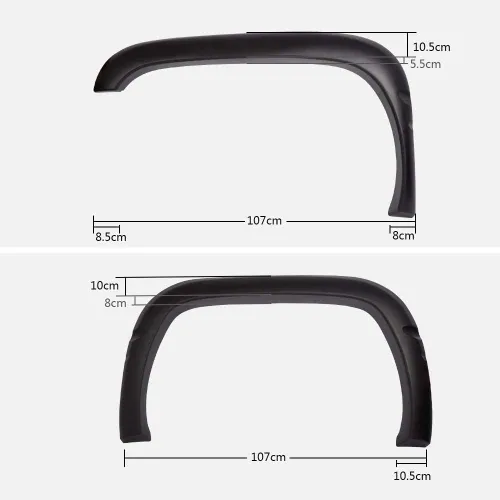 Vista 2 de PIT66 Guardabarros para guardabarros, compatibles con Dodge Ram 1500/2500/3500 1994-2001, juego de bengalas de rueda negras estilo fábrica, 4 piezas