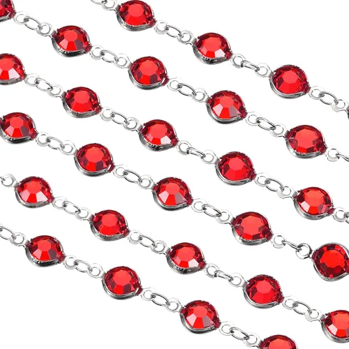 Vista 10 de uxcell Cadena de diamantes de imitación negros de 5 yardas a granel con cadena de latón chapada en plata para hacer joyas, manualidades, pulseras