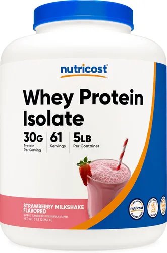 Vista 24 de Nutricost Polvo aislado de proteína de suero (masa de pastel, 2 libras)