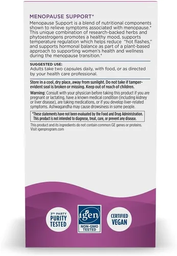 Vista 6 de Nordic Naturals Apoyo para la menopausia, sin sabor, 60 cápsulas, suplemento de apoyo hormonal para mujeres para la menopausia, equilibrio