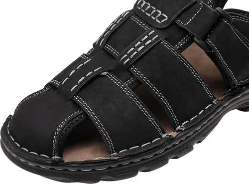 Vista 2 de Jousen Men's Sandals Leather Open Toe Beach Sandal Outdoor Summer Sport Sandals
