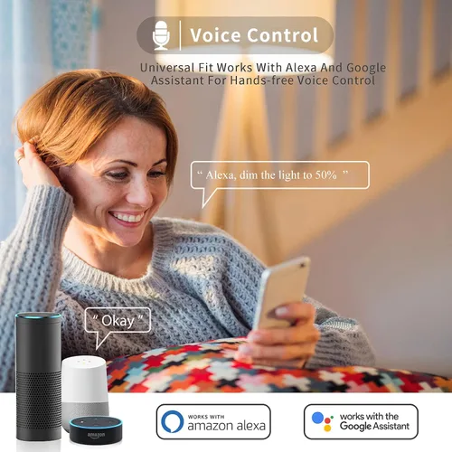 Vista 8 de Paquete de 4 bombillas inteligentes GU10, RGBCW que cambian de color, bombillas LED Alexa de 5 W, bombillas de pista WiFi, regulables