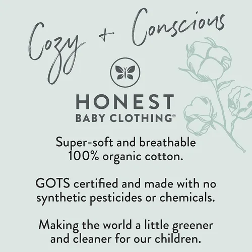 Vista 7 de HonestBaby Multipack de mamelucos de manga larga de algodón orgánico para bebés y niñas