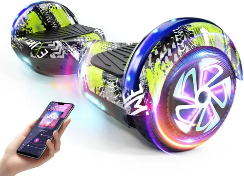 Vista 7 de LIEAGLE Scooter, Self Balancing Scooter with Bluetooth Speaker LED Lights Wheels,Dual 300w Motors, 7.5 mph Max Speed & 8.5 Miles Max Range, for