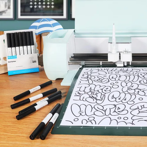 Vista 3 de REALIKE Bolígrafos de doble punta compatibles con Cricut Maker 3/Maker 4/Maker/Explore 3/4/Air 2/Air, juego de 7 rotuladores de doble punta fina