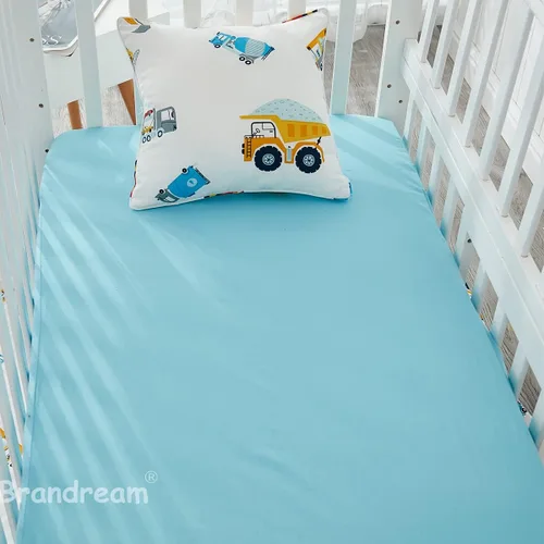 Vista 5 de Brandream Juego de ropa de cama para cuna para niños, juego de ropa de cama de algodón de 3 piezas Edredón de algodón para vehículos excavadora