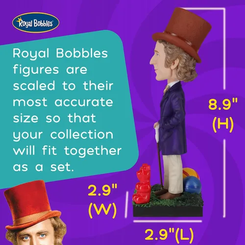 Vista 5 de Royal Bobbles Willy Wonka & The Chocolate Factory - 8.9 pulgadas de alto - Estatua coleccionable de Bobblehead