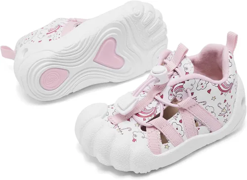 Vista 4 de Engtoy Zapatos de calcetín para bebés, zapatos para caminar para niños y niñas, zapatillas de cinco dedos cerrados, sin cordones