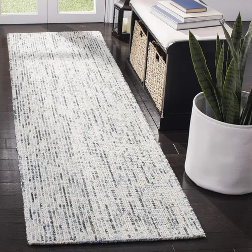Vista 105 de SAFAVIEH Abstract Collection - Alfombra decorativa, 2 x 3 pies, color negro y marfil, lana hecha a mano, ideal para zonas de alto tráfico