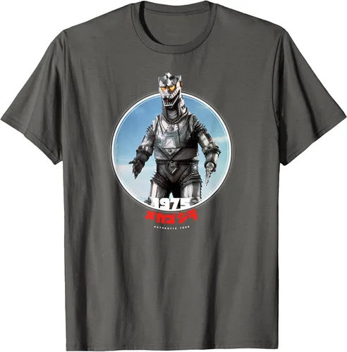 Vista 4 de Godzilla Mechagodzilla 1975 Icons of Toho T-Shirt Asphalt Grey