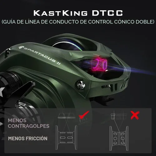 Vista 4 de KastKing Spartacus II Baitcasting Fishing Reel, 6oz Ultralight Baitcaster Reel, Super Smooth with 17.6 LB Carbon Fiber Drag, 7.2:1 Gear Ratio, 39mm
