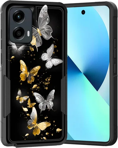 Vista 223 de para Moto G Play 4G 2024, funda de dos capas híbrida resistente y a prueba de golpes, PC duro + silicona suave protectora para Motorola Moto G Play