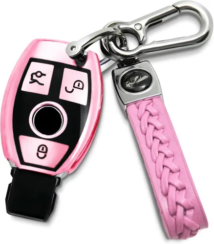 Vista 13 de Creativity Funda para llave de Mercedes Benz. Hermosa funda de TPU compatible con CLS CLK AMG ML C CL E S SL SLK G GLC GLE GLS M R Smart Remote Key