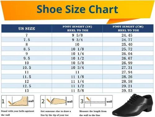 Vista 7 de Zapatos de baile de salón negros Zapatos de carácter de cuero para hombres Salsa Latin Tango Dancing