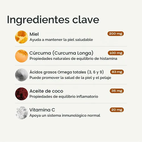 Vista 5 de PetLab Co. - Masticables para aliviar la picazón para perros, 30 masticables suaves, cerdo Omega 3-6-9, cúrcuma y miel para apoyar la piel seca